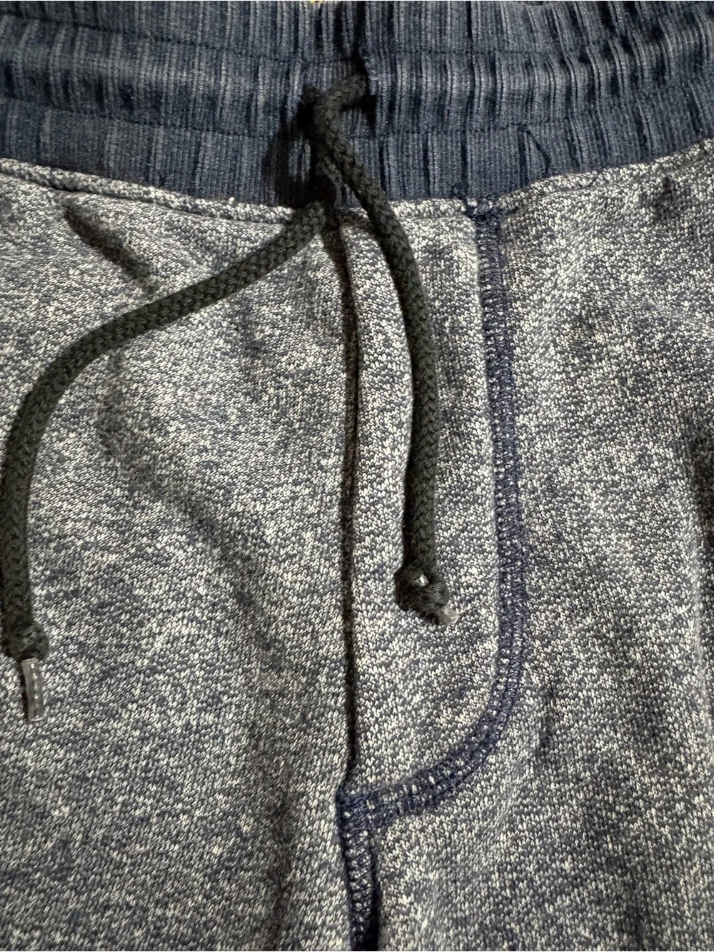 HOMAGE Navy Heather Athletic Drawstring Shorts with Red H Patch